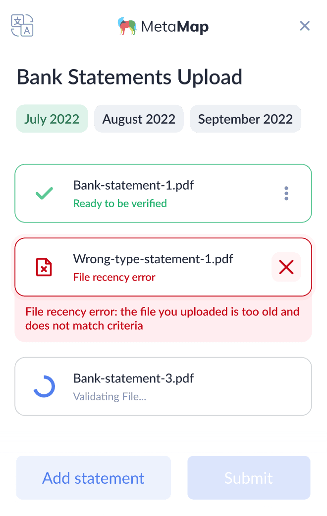 MetaMap SDK screen