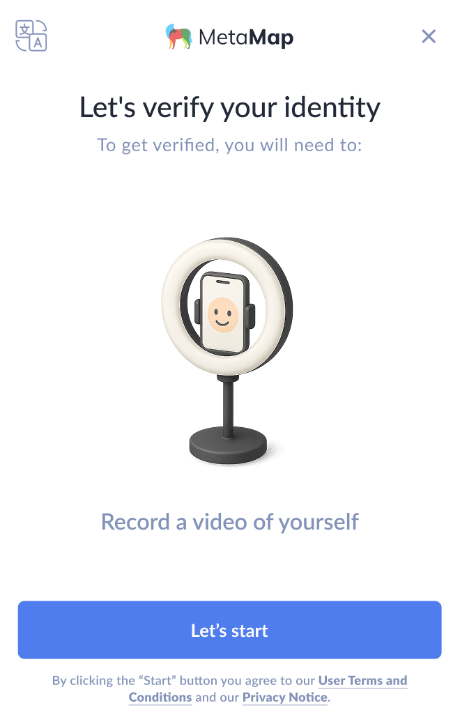 MetaMap SDK screen